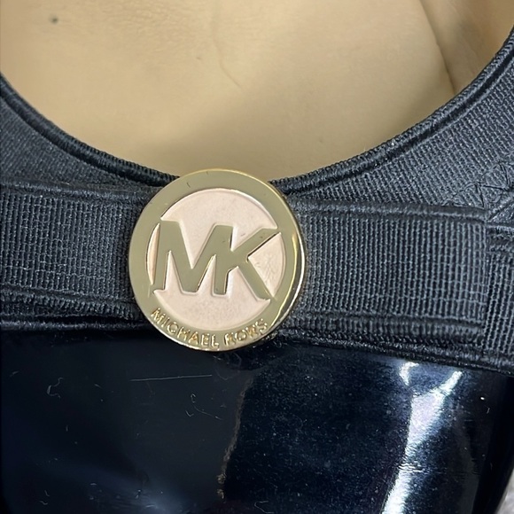 Michael Kors Black patent/ Leather Logo Bow Slip On Ballet Flats 7.5 - Picture 3 of 13